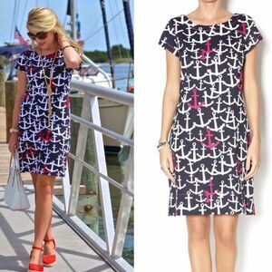 Hatley Anchor Print Dress Navy Blue
